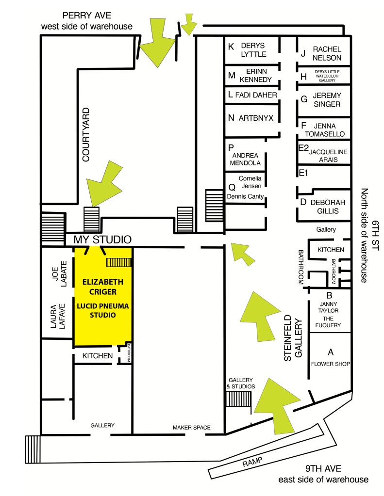 Map to my art studio in the Steinfeld Warehouse